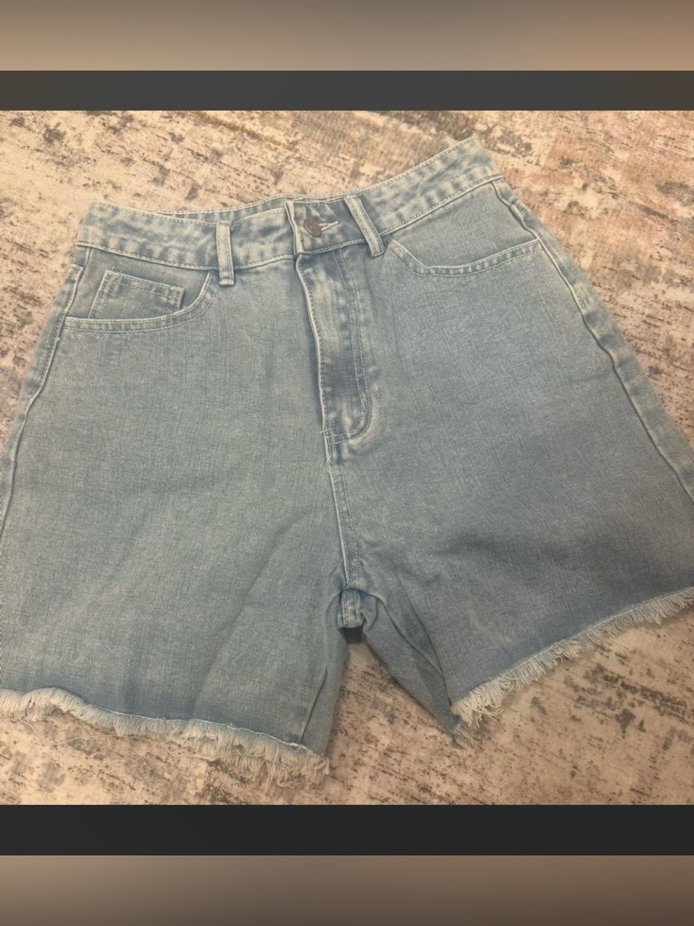 Amazon Light Blue High-Rise Denim Shorts